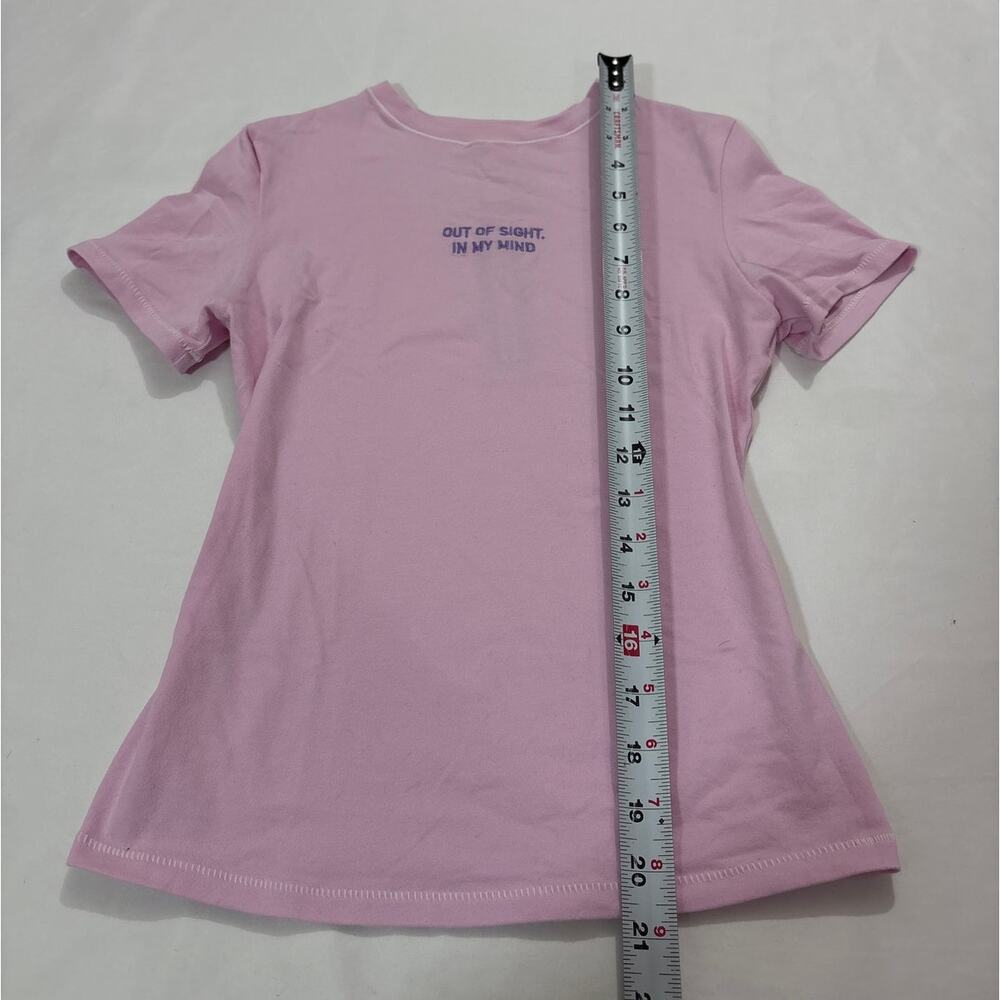 NWT SKIMS Womens Small Cotton Jersey Embroidered T-Shirt Baby Pink Out of Sight - Picture 7 of 8
